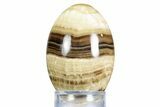 Swirling Polished Chocolate Calcite Egg - Pakistan #350178-1